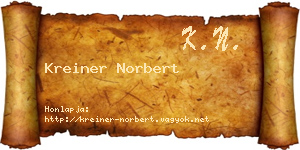 Kreiner Norbert névjegykártya