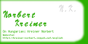 norbert kreiner business card